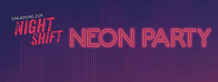 Plakat "Neon Party" der Eifelklinik Simmerath 
