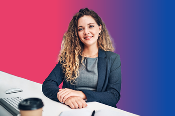 Kauffrau im Gesundheitswesen auf buntem Hintergrund