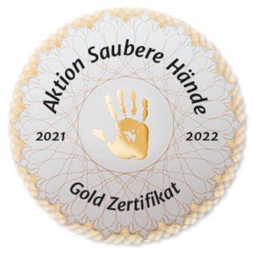 Aktion Saubere Hände - Auszeichnung Gold Zertifikat